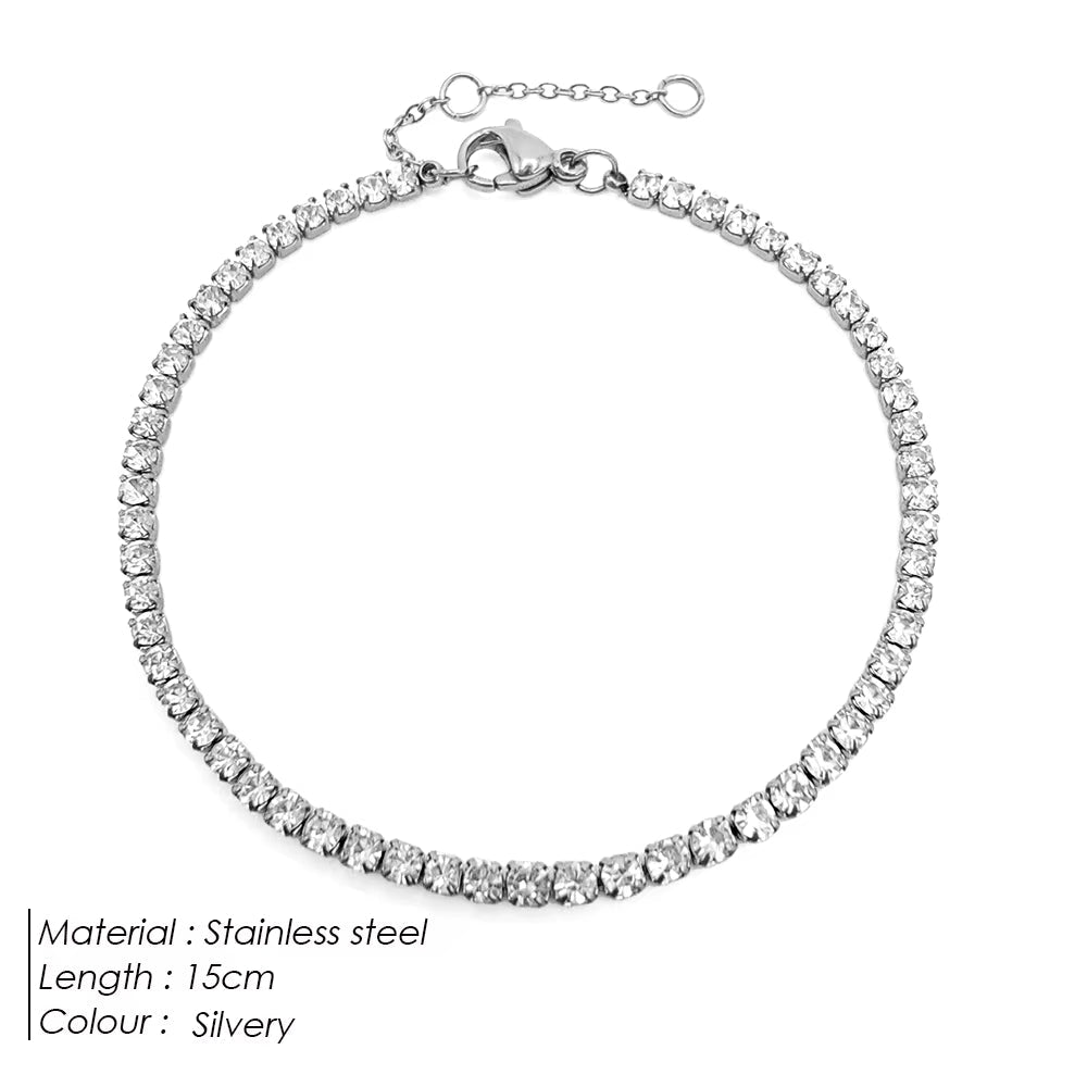 Emanco Stainless Steel Women'S Zirconia Tennis Bracelet High-End Bridal Jewelry Factory Outlet