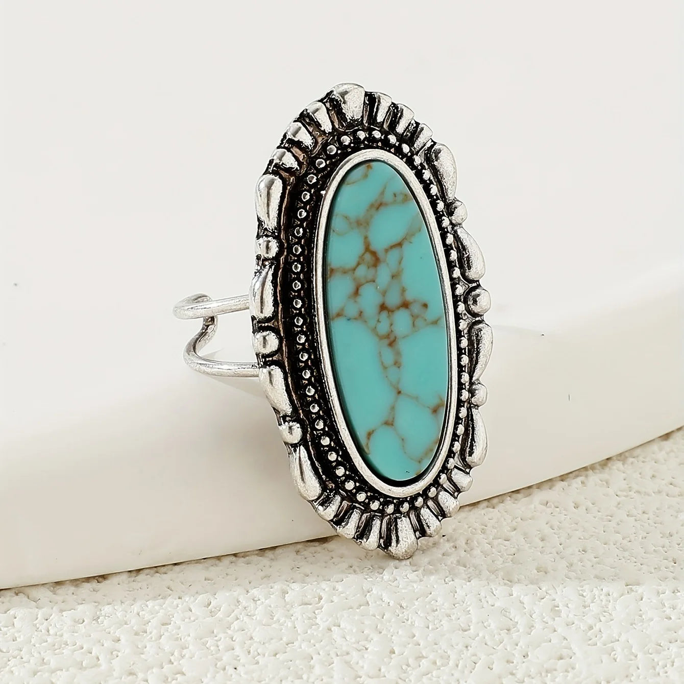Desert Bloom Turquoise Ring – A Statement of Earthy Elegance