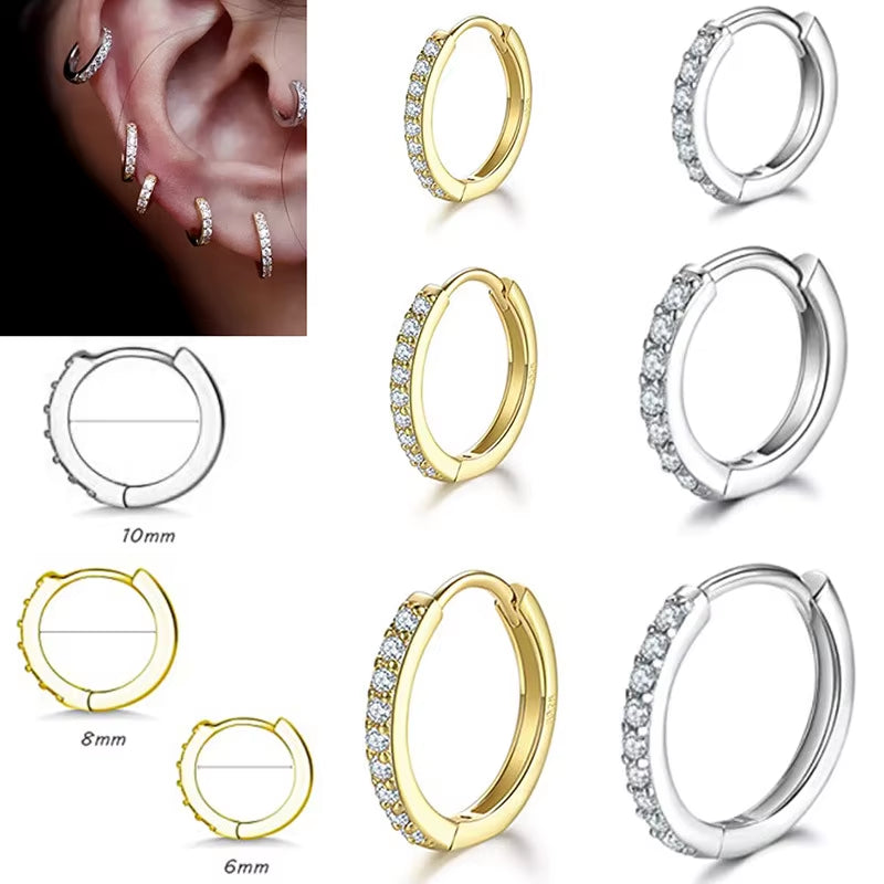 Lumière Mini Crystal Hoops – Sleek Shine in a Subtle Spark