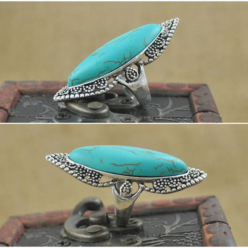 Desert Bloom Turquoise Ring – A Statement of Earthy Elegance